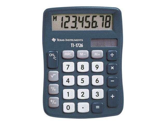 Texas Instruments TI-1726 - Solar-Powered Pocket Calculator - 8-Digit Display