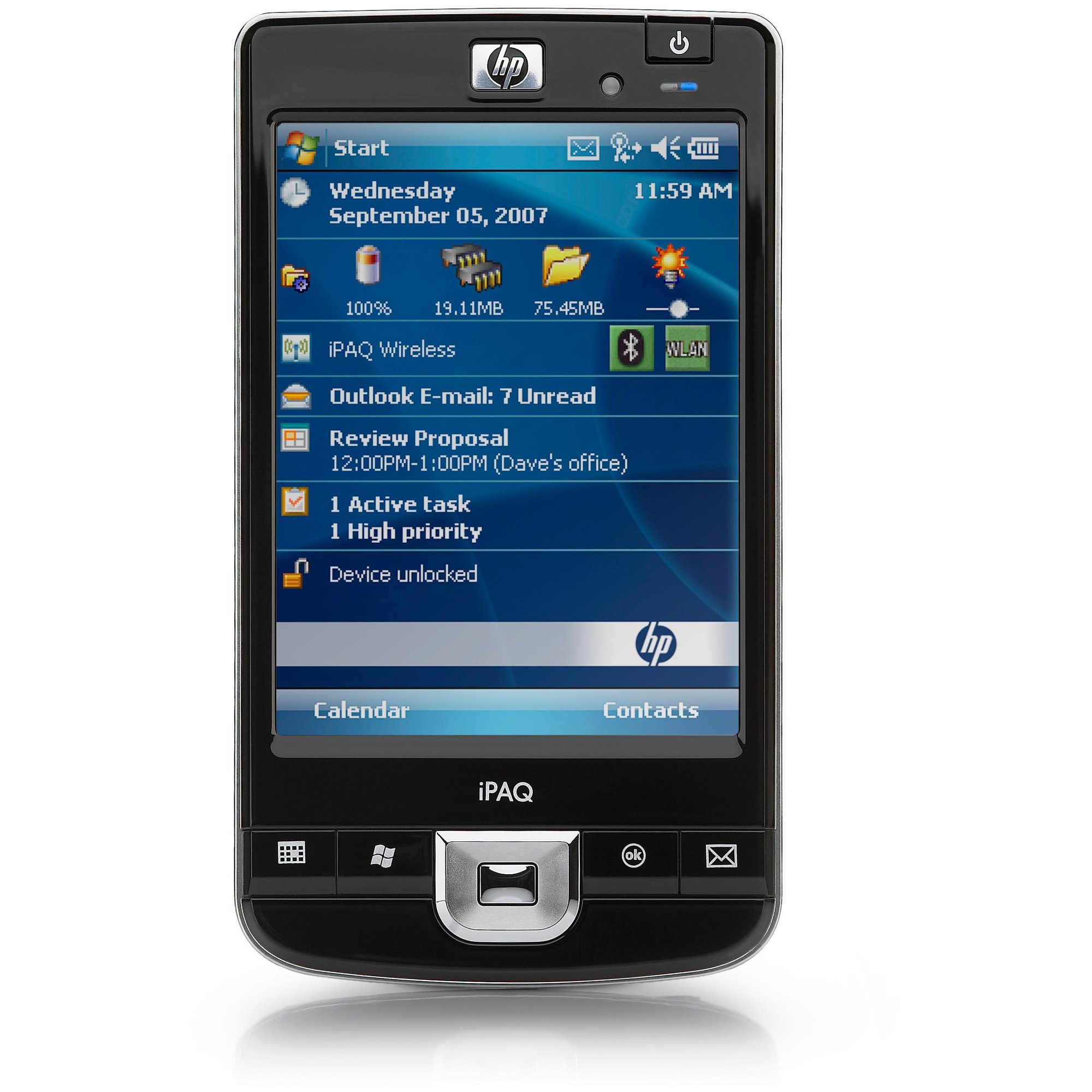 HP iPAQ 214 - PC de bolsillo - Windows Mobile 6.0 Clásico - Pantalla TFT de color de 4 pulgadas (640 x 480) - WiFi, Bluetooth