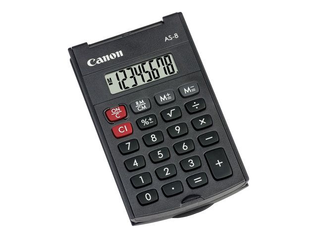 Canon AS-8 Pocket Calculator - 8-Digit Display - Dark Grey