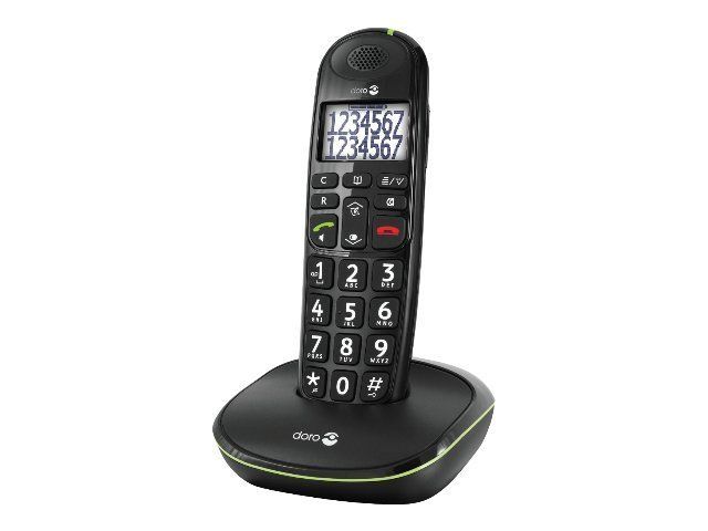 Doro PhoneEasy 110 - Cordless Phone with Caller ID/Call Waiting - DECTGAP - Black
