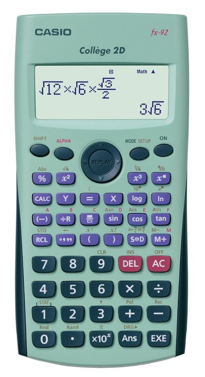 Calculatrice scientifique Casio fx-92 College 2D
