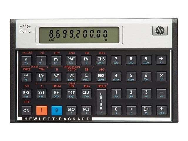 HP 12c Platinum - Financial Calculator - Battery - Silver, Carbonite