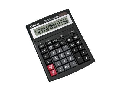 Canon WS-1610T Desktop Calculator - 16-Digit Solar/Battery Powered - Black