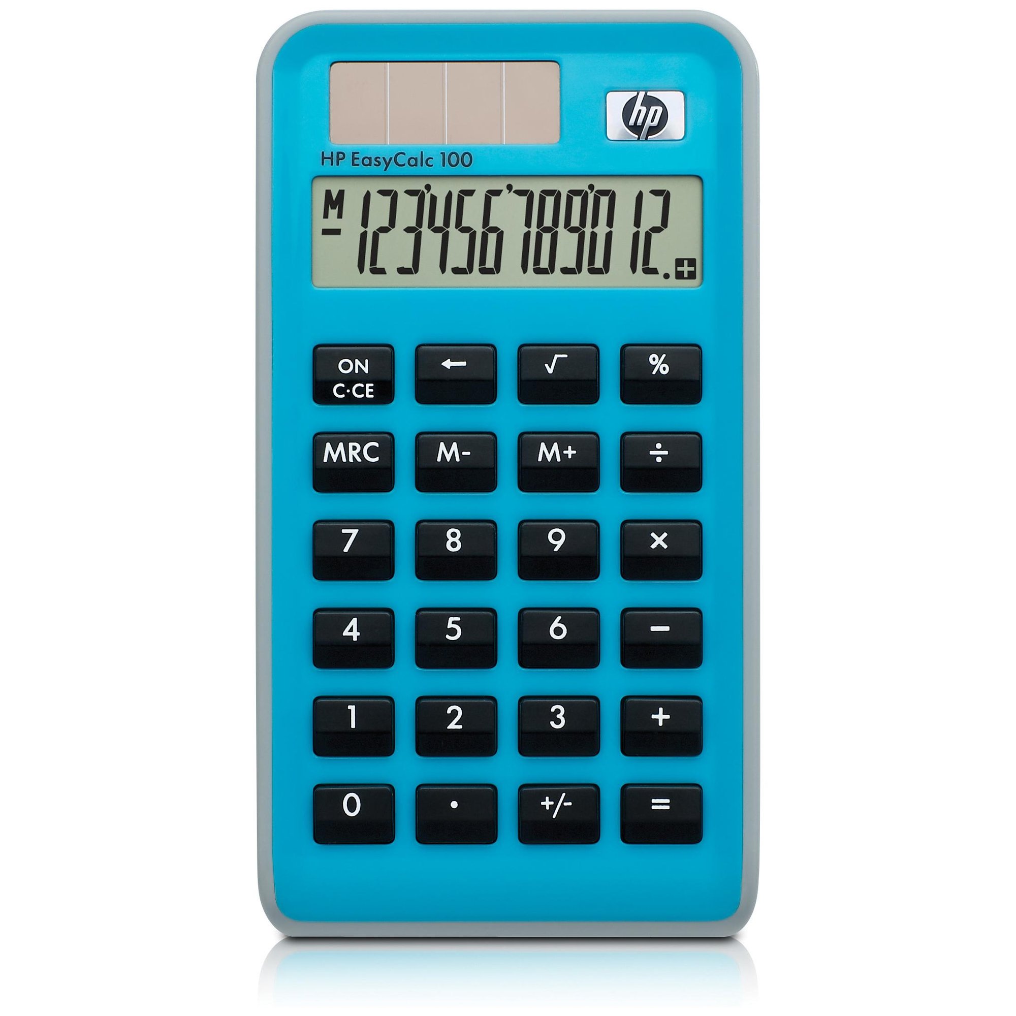 HP EasyCalc 100 - Desktop Calculator - 12-Digit - Solar Panel, Battery Backup
