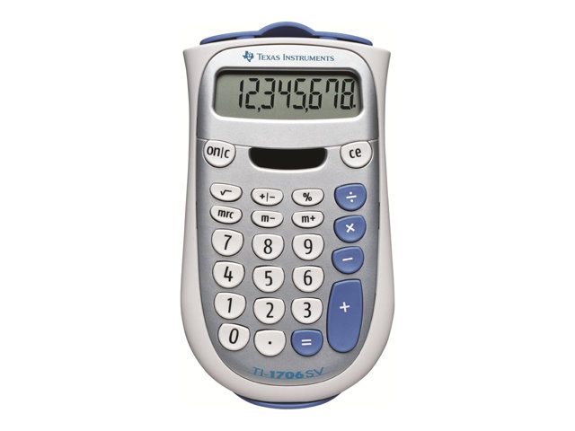 Texas Instruments TI-1706 SV - Solar-Powered Calculator - 8-Digit Display