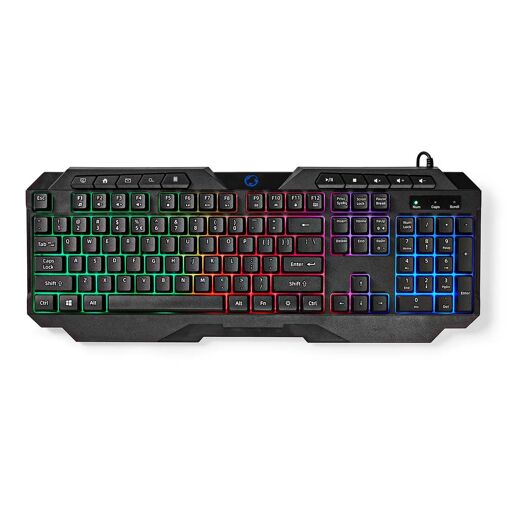 Teclado de juego Nedis con iluminación LED, USB Tipo A, Diseño EE. UU.