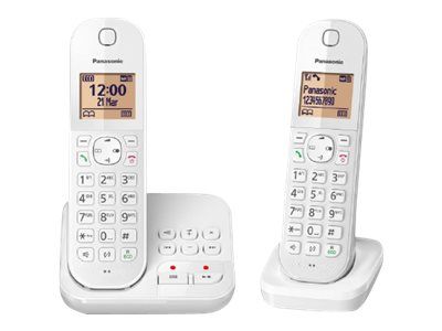 Panasonic KX-TGC422 Cordless Phone with Caller ID and Voicemail - White + Additional Handset