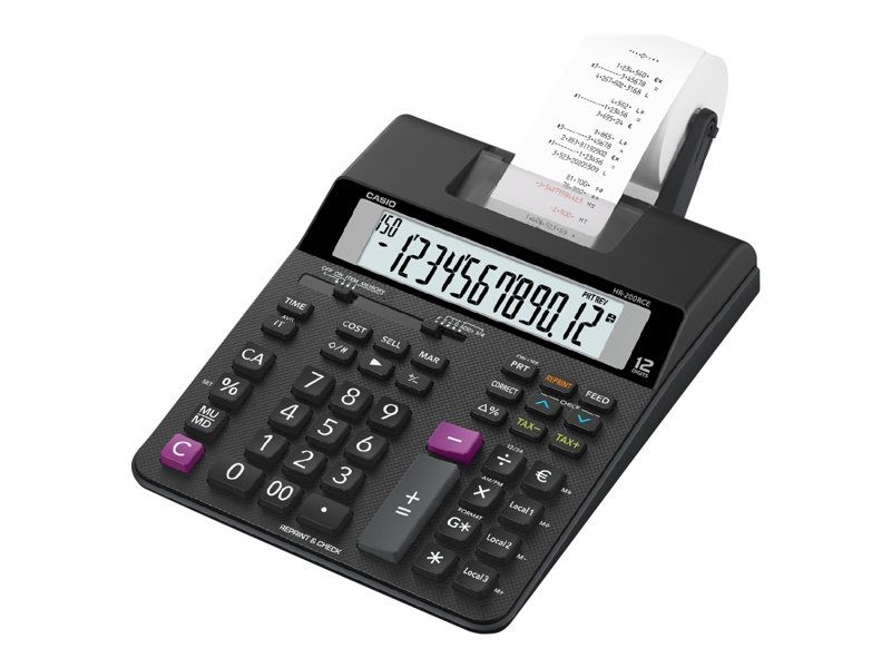 Casio HR-200RCE Calculator with Printer - 12-Digit LCD Display