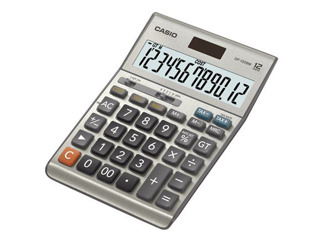 Casio DF-120BM Desktop Calculator - 12-Digit Solar & Battery Powered