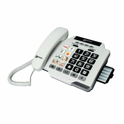 Geemarc Photo100 Corded Phone, White with Photo Memory
