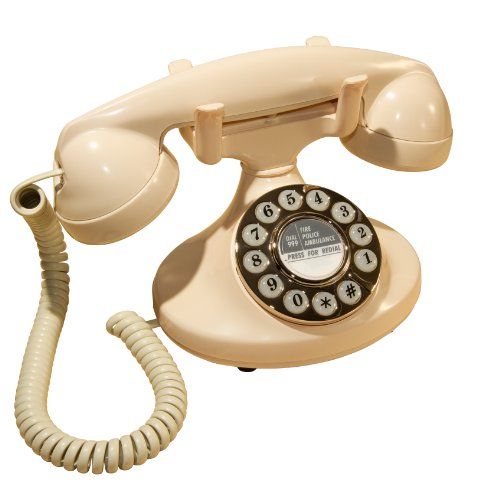 Protelx Retro-Style Corded Phone (GPO Pearl, Ivory)