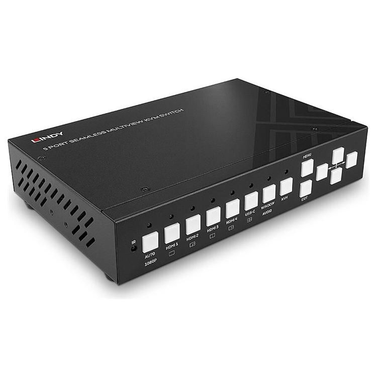 Lindy 32330 Seamless Multi-View KVM Switch - 5 x KVM Ports - Desk Mountable