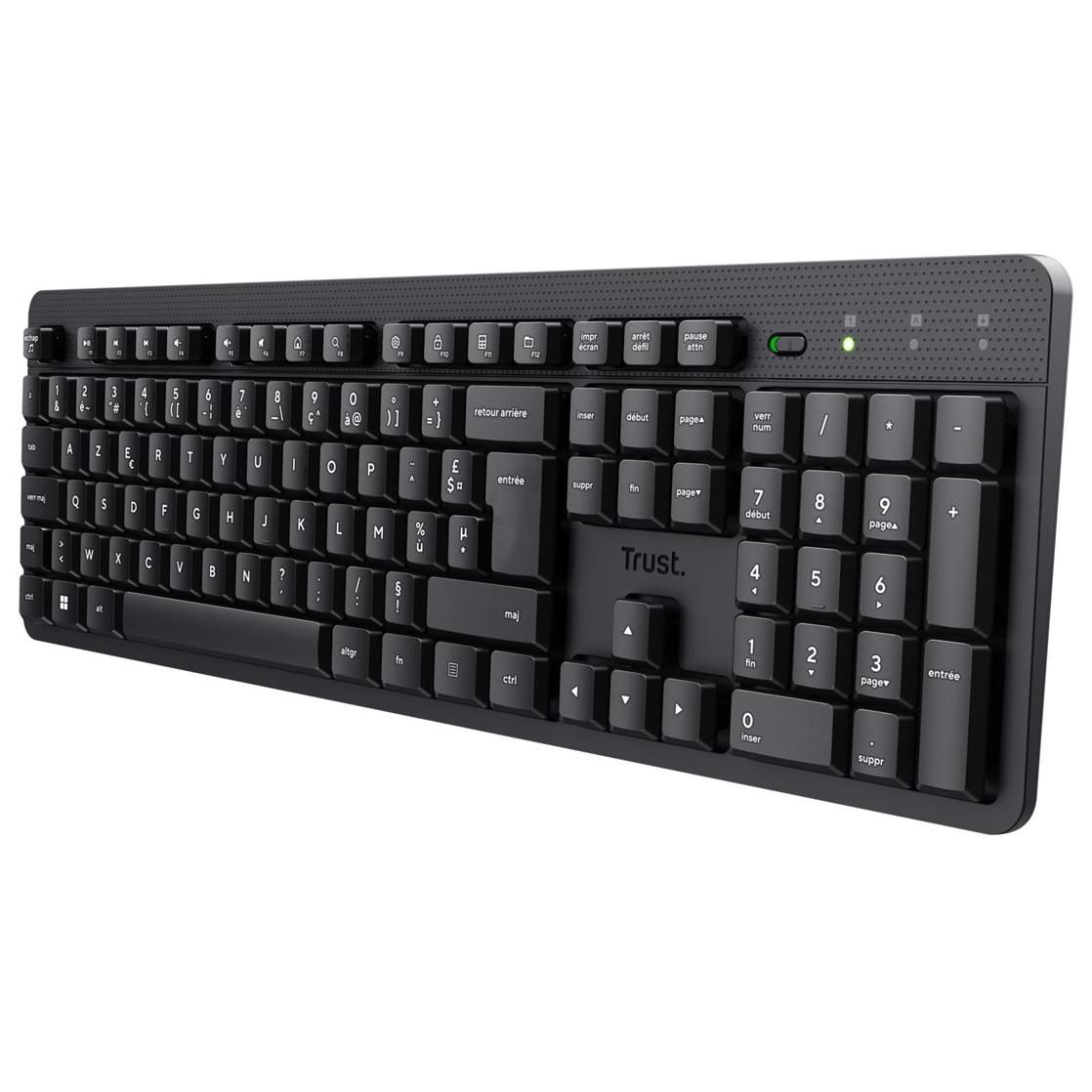 Trust ODY II Silent Wireless Keyboard AZERTY, Floating Keys, USB RF 2.4GHz Receiver, PC Keyboard - Black