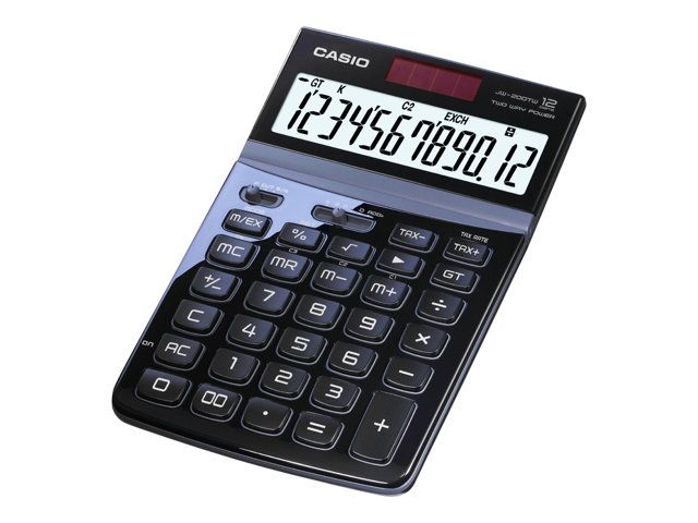 Casio JW-200TW Solar & Battery Calculator - Black