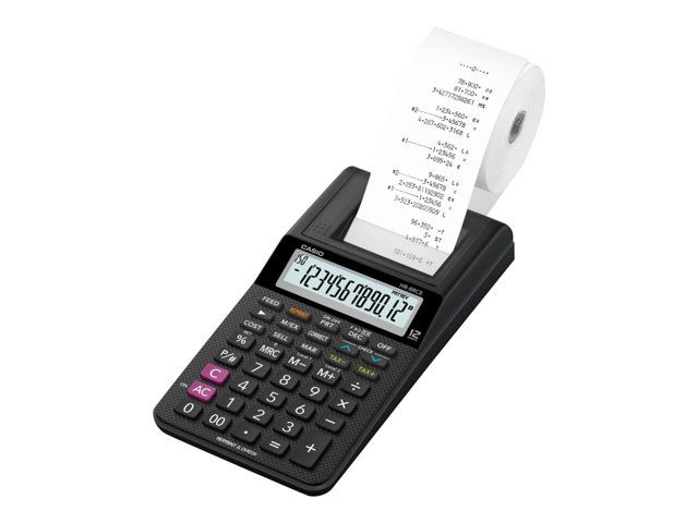 Casio HR-8RCE Calculator with Printer - 12 Digit LCD Display - Battery Powered
