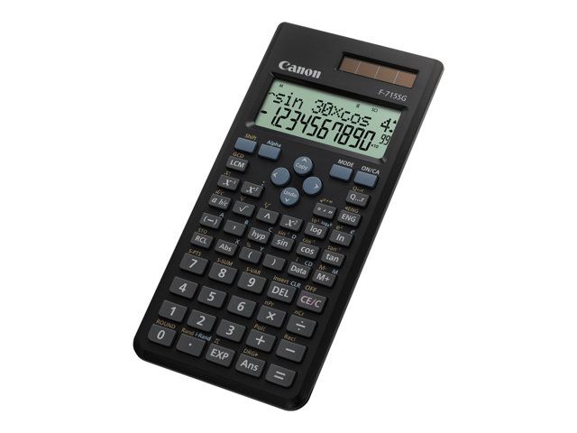 Canon F-715SG Scientific Calculator - 10+2 Functions, Solar/Battery Power - Black