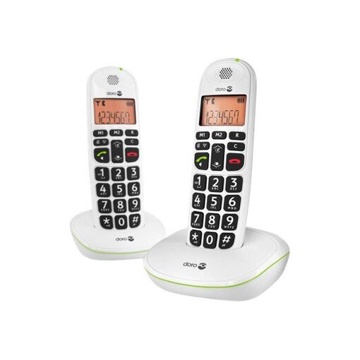 DORO PhoneEasy 100W Duo - Téléphone sans fil avec identification de l'appelant - DECTGAP - Noir + Combiné supplémentaire