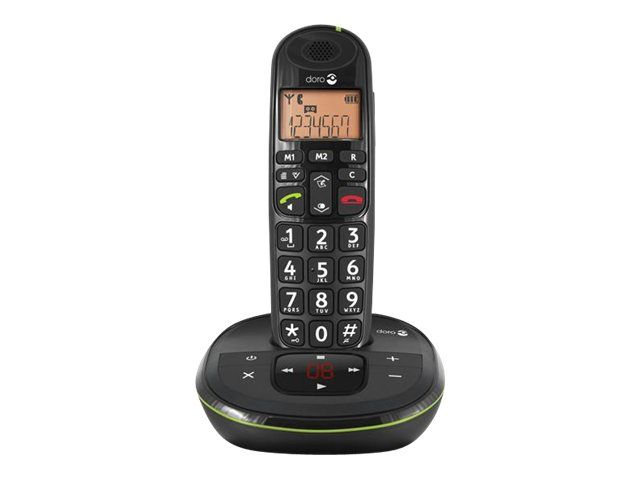 Doro PhoneEasy 105WR - Cordless Phone - Caller ID Answering System - DECTGAP - Black