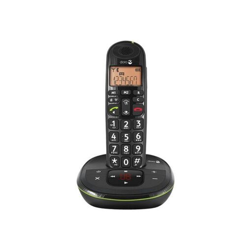 Téléphone sans fil Doro PhoneEasy 105WR - Système de réponse avec identifiant de l'appelant - DECTGAP - Noir