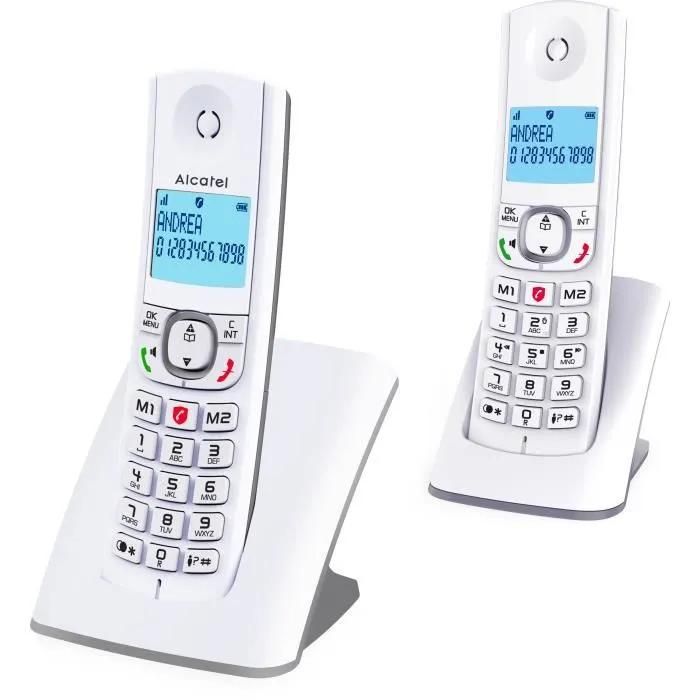 ATLINKS Classic F530 Duo Cordless Phone with Caller ID - DECT (Three-way Calling) - Gray, White + Additional Handset