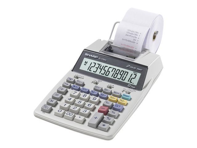 Sharp EL-1750V Calculator with Printer - 12-Digit LCD Display