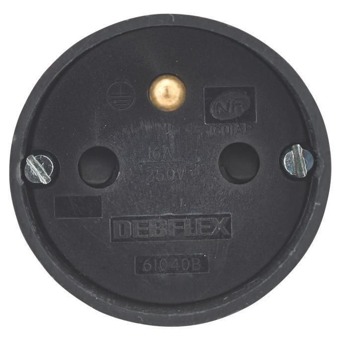 Debflex 2-Port + Terminal (2P+T) 16A Right-Angled Socket, Black