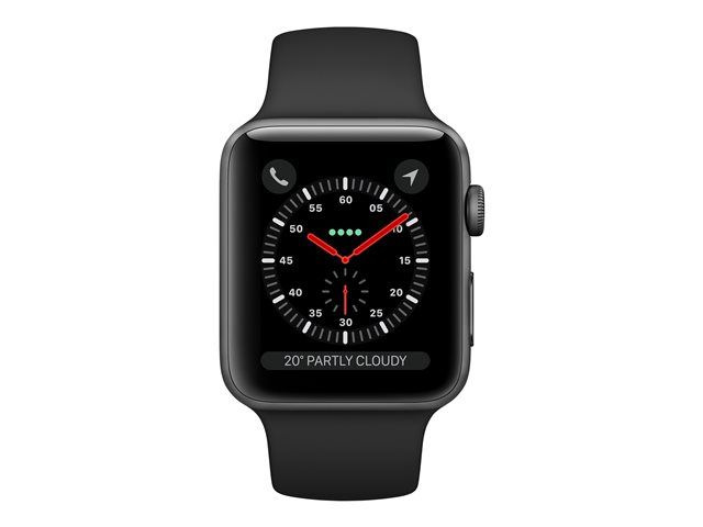 Apple Watch Series 3 (GPS) - 42mm Space Grey Case with Black Sport Band (140-210mm)