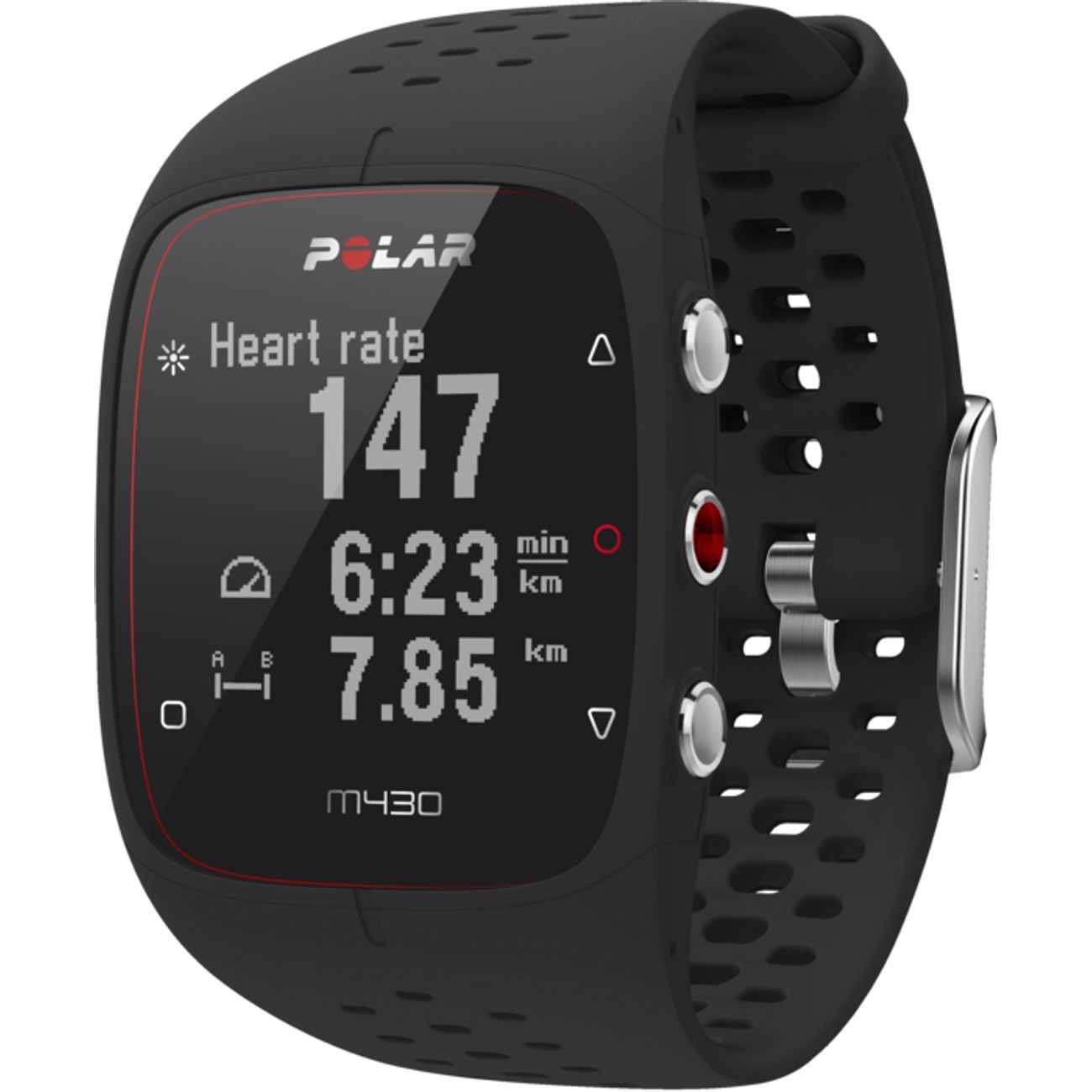 Reloj deportivo Polar M430 - Tamaño de pulsera M/L - Negro monocromático con Bluetooth
