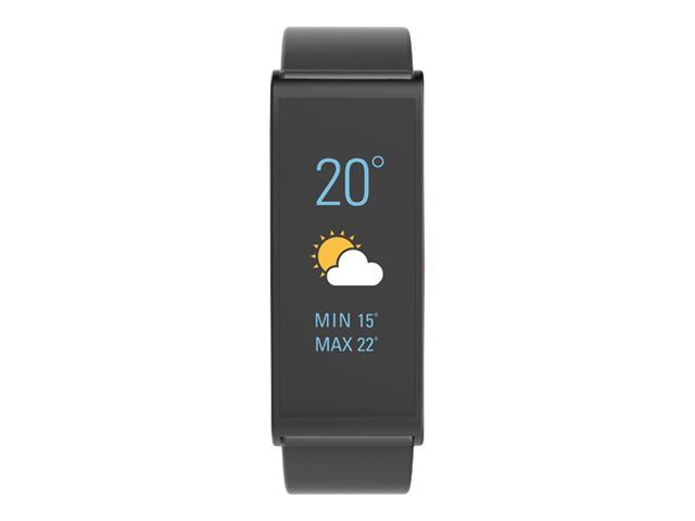 MyKronoz ZeFit4 - Black Activity Tracker with Strap - Black - Band Size 150-222mm - 1.06" Display - Bluetooth - 17g