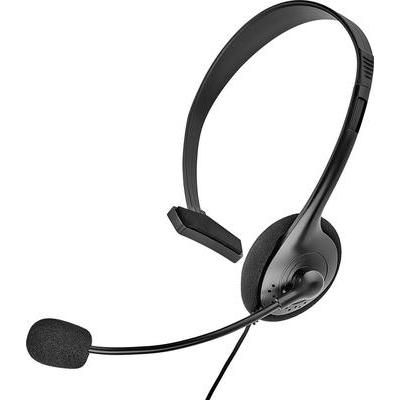 Renkforce Mono supra-aural Headset with 2.5mm Jack, Adjustable Volume and Mute Microphone