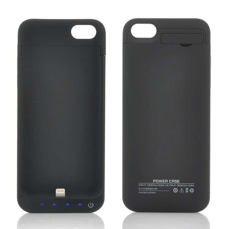 Fundas para batería externa High-Tech Place de 2200 mAh para iPhone 5/5c/5s - Negro