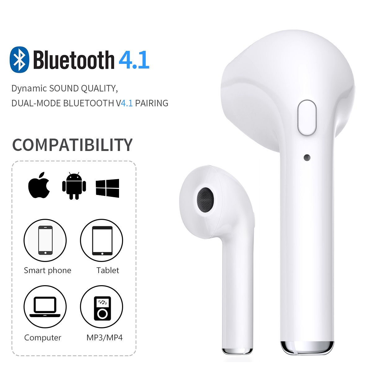 Écouteur Bluetooth Mini Savfy avec Son Stéréo et Identification Automatique de l'Appelant