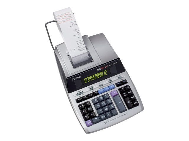 Canon MP1211-LTSC - 12-Digit Calculator with Printer - LCD - Adaptor, Backup Battery - Silver Metalic