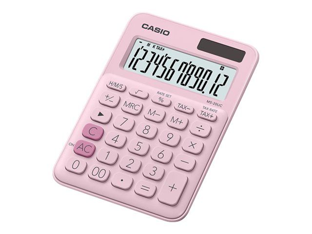Casio MS-20UC 12-Digit Desktop Calculator - Pink