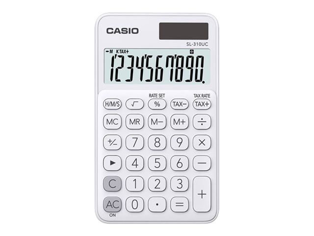 Cálculo Casio SL-310UC - Calculadora de bolsillo - 10 dígitos - Energía solar y pila - Blanca