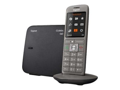 Gigaset CL660A Cordless Phone with Answering Machine - Black, Anthracite