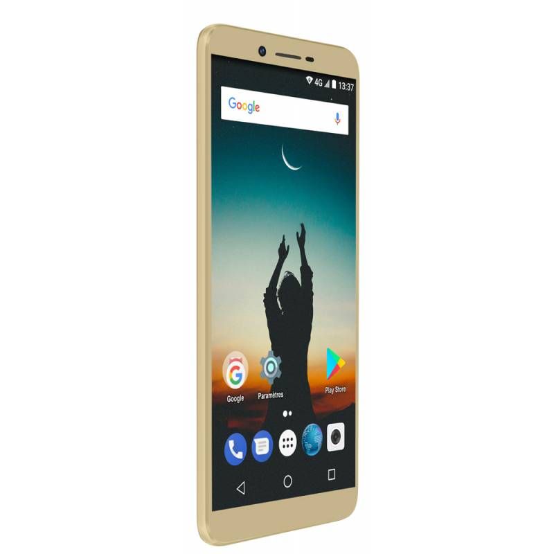 Konrow Sky - Teléfono inteligente Android 4G - Pantalla de 5,5'' - Dual SIM - 16GB, 2GB RAM - Oro