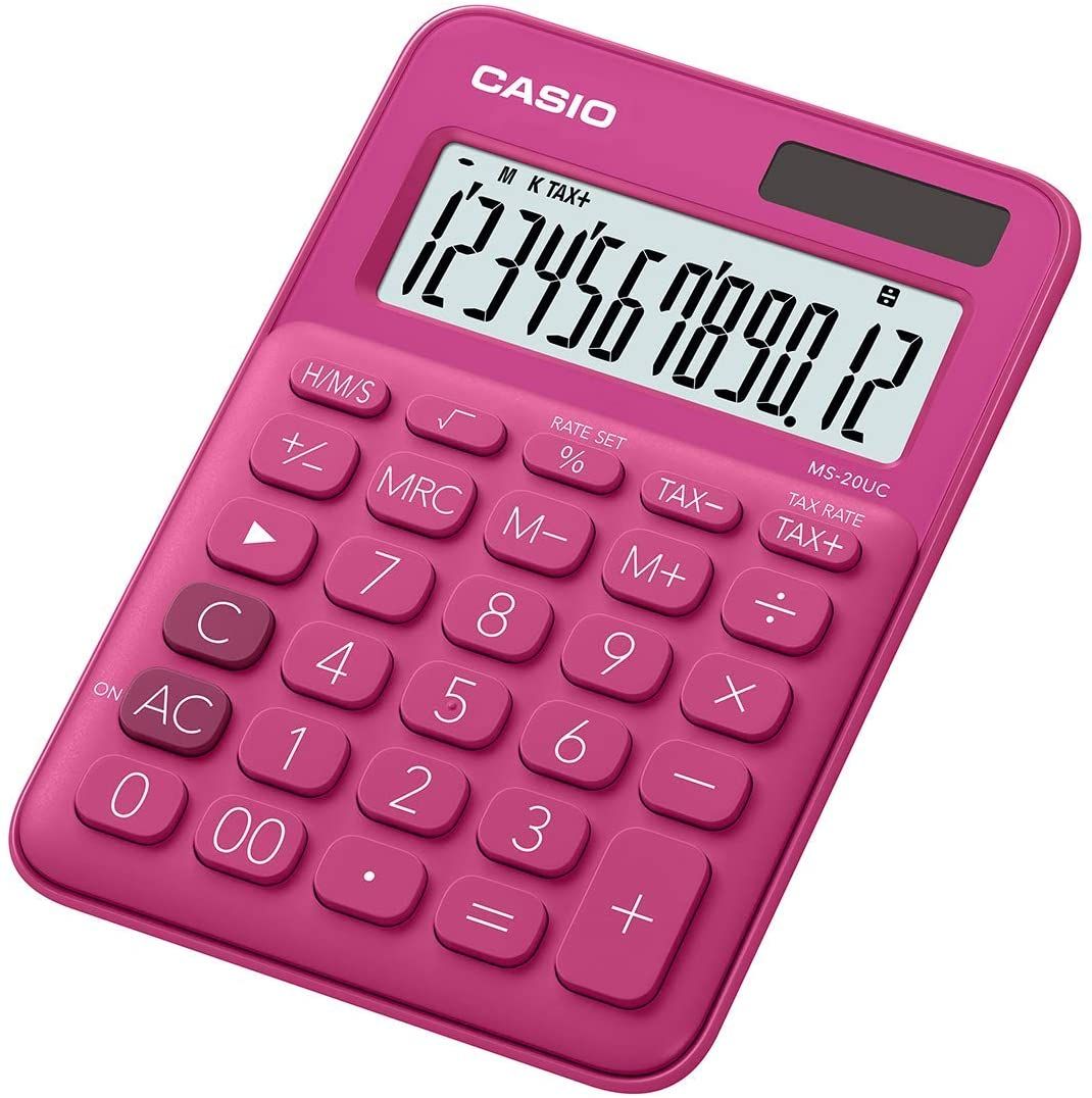 Casio MS-20UC 12-Digit Desktop Calculator - Red