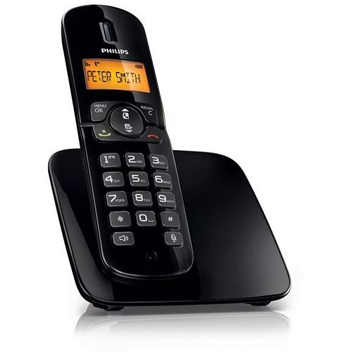 Philips CD1811B - Teléfono inalámbrico con identificador de llamadas/espera de llamada - DECTGAP - Negro