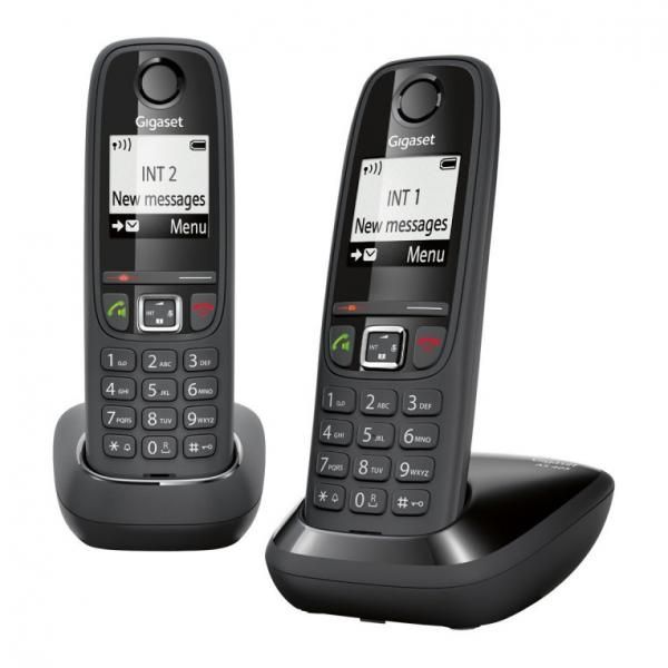 Téléphone sans fil Gigaset AS405 Duo avec identifiant appelant - DECTGAP - Noir + 1 combiné supplémentaire