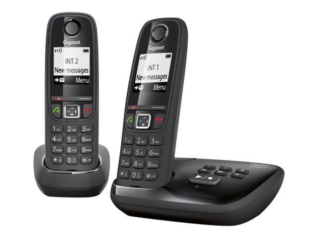 Gigaset AS405A Duo Cordless Phone with Caller ID and DECTGAP - Black + 1 Extra Handset