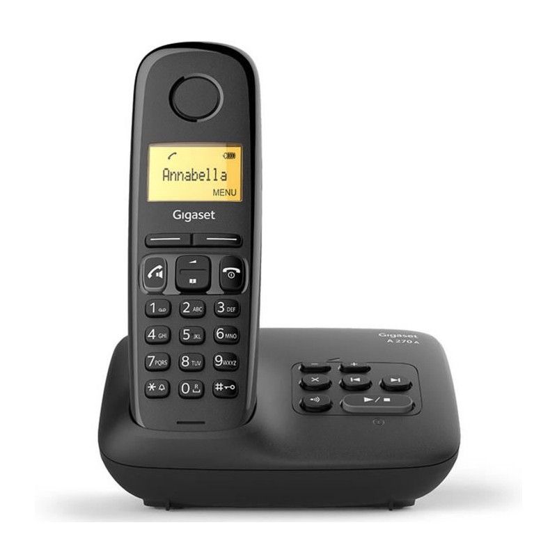 Gigaset A270A Wireless Phone with Caller ID and Answering Machine - Black