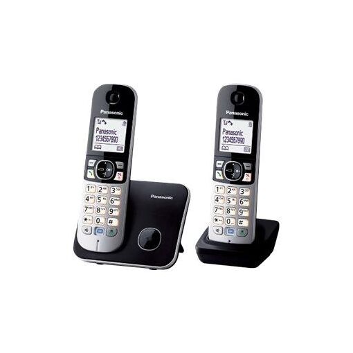 Téléphone sans fil Panasonic KX-TG6812 avec identification de l'appelant - DECTGAP - Noir + 1 combiné supplémentaire