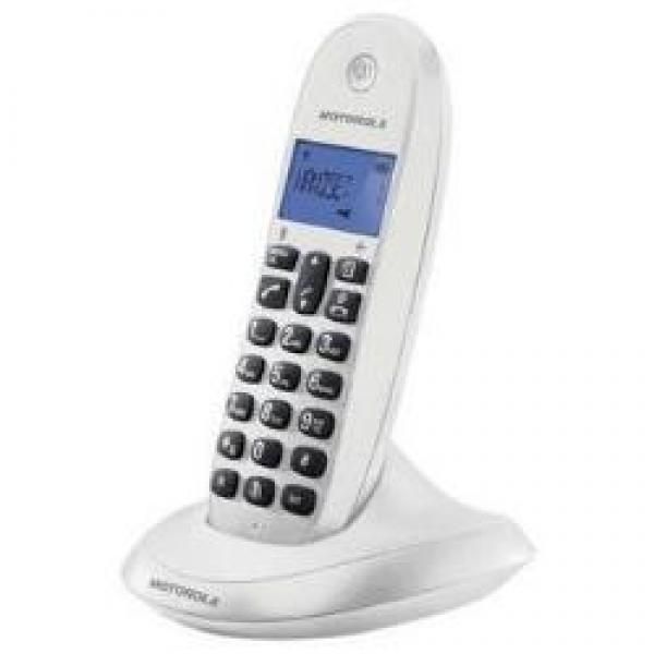 Motorola C1001 Cordless Phone, White