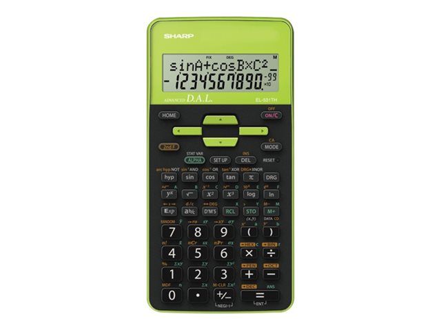 Sharp EL-531TH Scientific Calculator - 10 Digits + 2 Exponents - Battery - Green