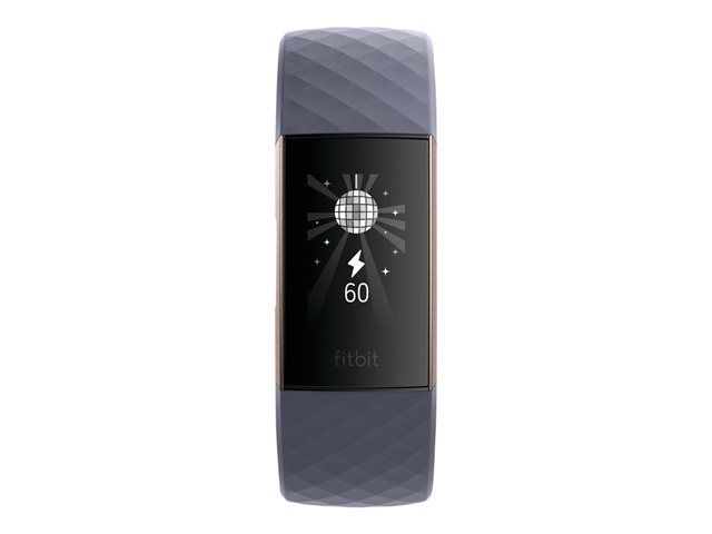 Fitbit Charge 3 - Rose or Tracker d'activités with sport band - Grey-Blue - Monochrome - Bluetooth - 30g