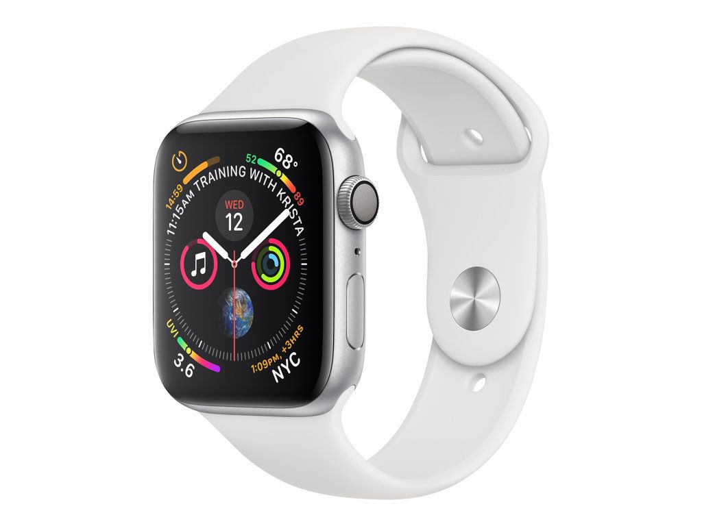 Apple Watch Series 4 (GPS) - 44mm Silver Aluminium Case with White Sport Band