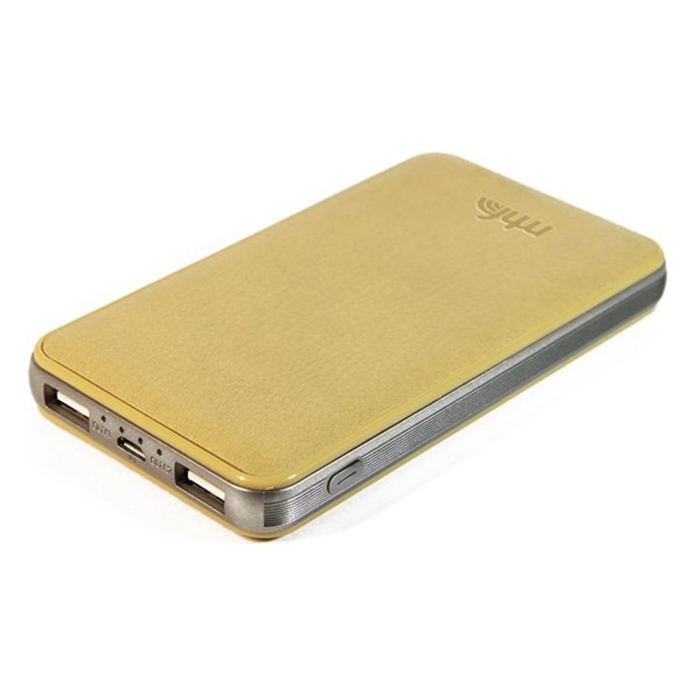 Mr HandsFree 8800mAh Power Bank in Leather Beige