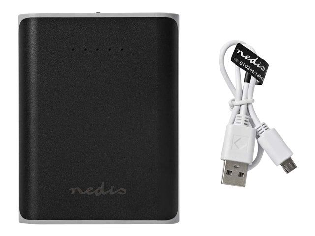 Nedis Power Bank - 10,000 mAh - 3.1A - 2 USB Outputs - Black