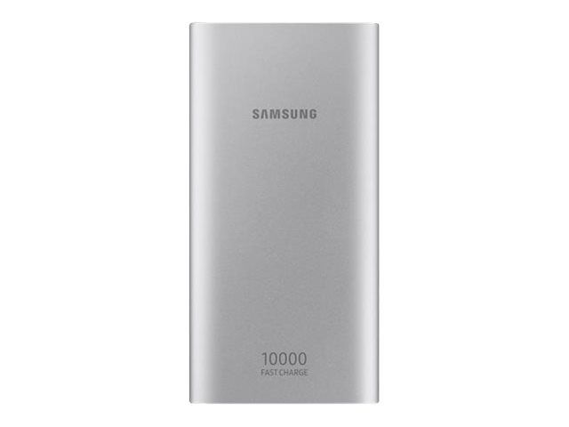 Samsung Power Bank EB-P1100B - 10,000mAh - 2A - FC - 2 USB Outputs - Micro-USB Cable - Silver